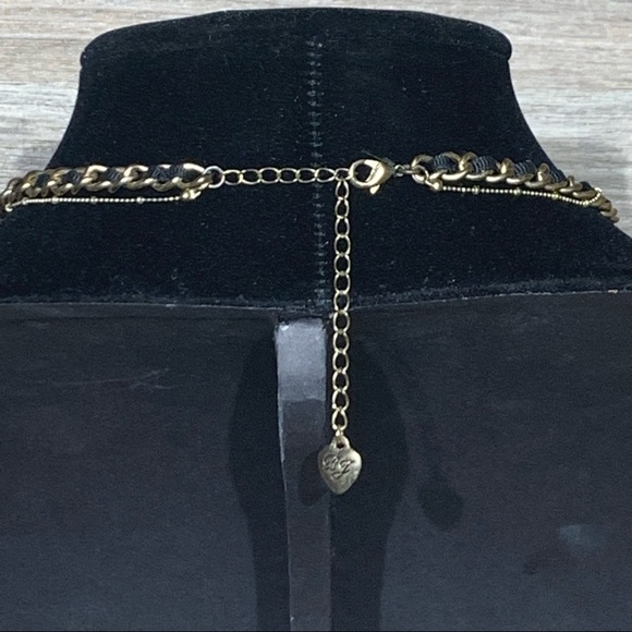 Betsy Johnson Black and Yellow Polka Dot Heart Necklace - Picture 4 of 4